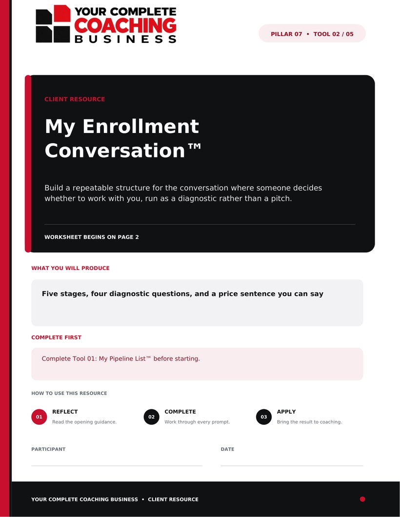 My Enrollment Conversation™ — cover page