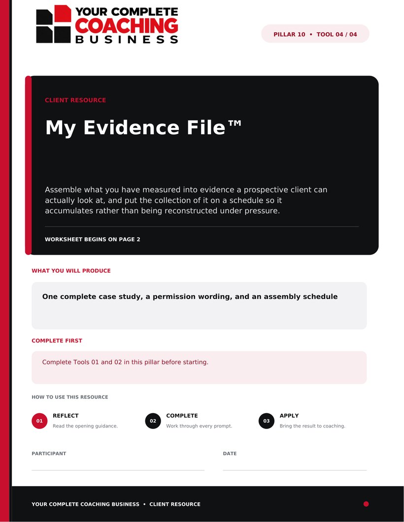 My Evidence File™ — cover page